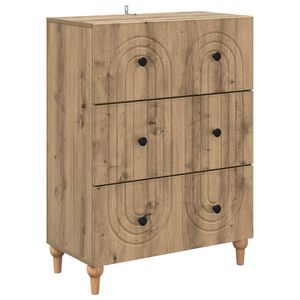 vidaXL Ladenkast Artisanaal eiken 66 x 34,5 x 90 cm Bewerkt hout