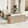 vidaXL Tuin Sofa Set 6 pcs Beige Poly riet