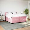 vidaXL Boxspring met matras fluweel roze 200x200 cm