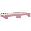 vidaXL Slaapbank met onderschuifbed 90x200 cm fluweel roze