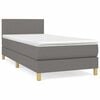 vidaXL Boxspring met matras stof donkergrijs 80x200 cm