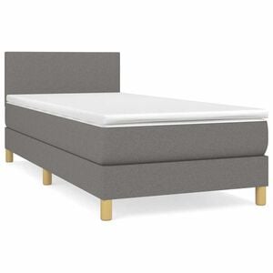 vidaXL Boxspring met matras stof donkergrijs 80x200 cm