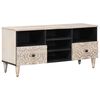 vidaXL TV-kast met lade Wit 100 x 33,5 x 46 cm Massief Mango Hout