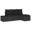 vidaXL Tuin Sofa Set met kussen 4 pcs Zwart Poly riet