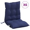 vidaXL Stoelkussens 6 st lage rug oxford stof marineblauw