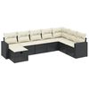 vidaXL 8-delige Loungeset met kussens poly rattan zwart