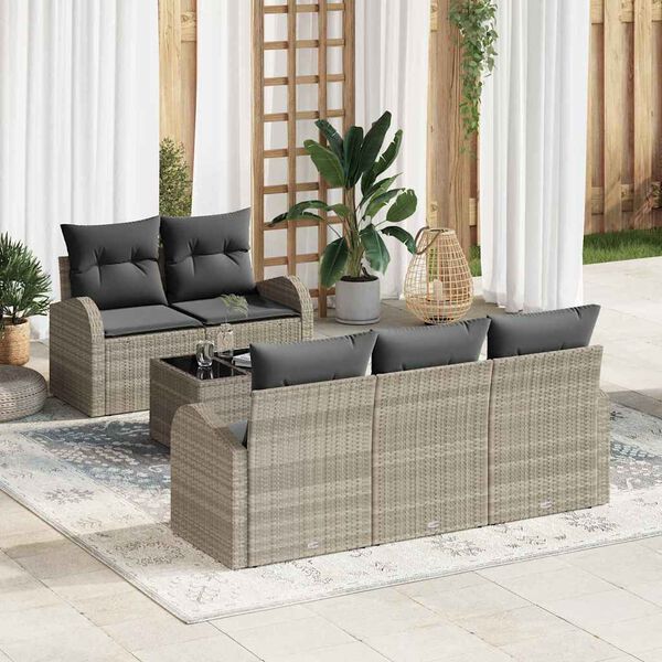vidaXL Tuin Sofa Set Lichtgrijs 55 x 55 x 37 cm poly rattan