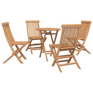 vidaXL Tuinset 5 st Bruin Massief Teak Hout
