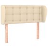 vidaXL Hoofdbord met randen 93x23x78/88 cm stof cr&egrave;mekleurig