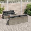 vidaXL Tuinbankenset met opslag 8 pcs Grijs poly rattan