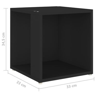 vidaXL Bijzettafel 33x33x34,5 cm bewerkt hout zwart