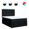 vidaXL Boxspring met matras stof zwart 160x200 cm