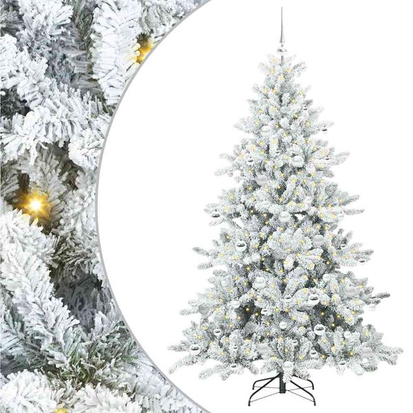vidaXL Kunstmatige Inklapbare Kerstboom met 300 LED Wit 180 cm PVC