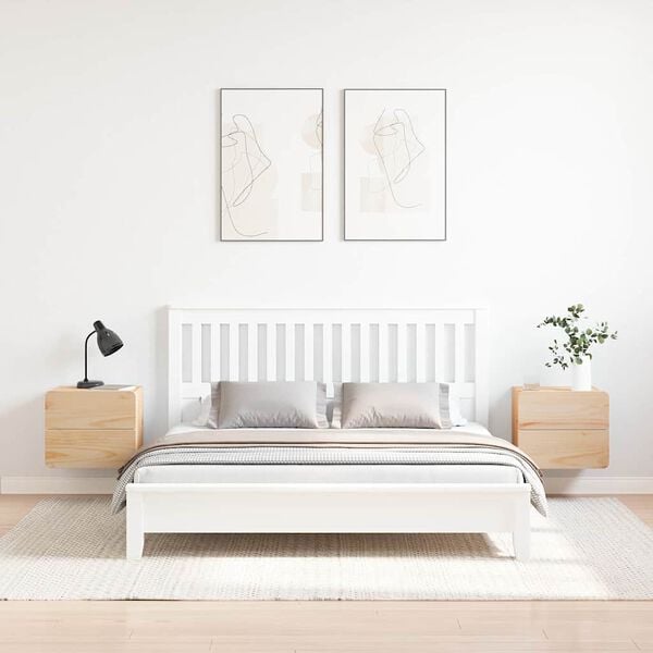 vidaXL Nachtkastje 2 pcs Naturel 39 x 34 x 33 cm Massief grenenhout