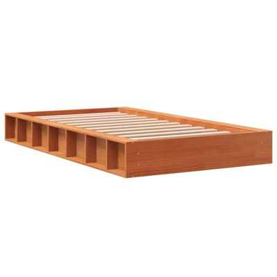 vidaXL Bedframe zonder matras massief grenenhout wasbruin 100x200 cm