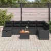vidaXL Tuin Sofa Set met kussen met opslag 9 pcs Zwart Poly riet