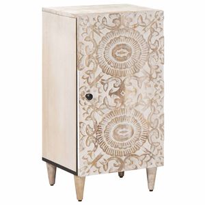 vidaXL Dressoir met opslag Wit 40 x 33,5 x 75 cm Massief Mango Hout