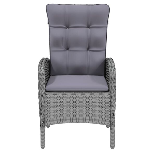 vidaXL 5-delige Tuinset poly rattan grijs