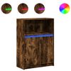vidaXL Dressoir met LED 72x34x100 cm bewerkt hout gerookt eikenkleurig