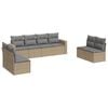 vidaXL 8-delige Loungeset met kussens poly rattan beige