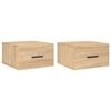 vidaXL Nachtkastjes 2 st wandgemonteerd 35x35x20 cm sonoma eikenkleur