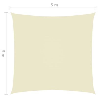 vidaXL Zonnescherm vierkant 5x5 m oxford stof crèmekleurig
