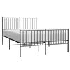 vidaXL Bedframe met hoofd- en voeteneinde metaal zwart 135x190 cm