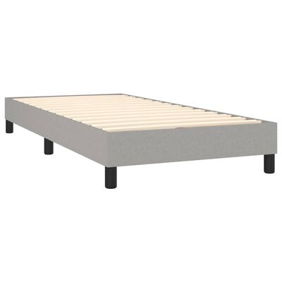 vidaXL Boxspring met matras stof lichtgrijs 90x200 cm