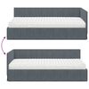 vidaXL Hoekbedframe met Matras met matras 2 pcs Grijs Fluweel