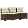 vidaXL 3-zits tuinbank met kussens in rattanlook PP Bruin
