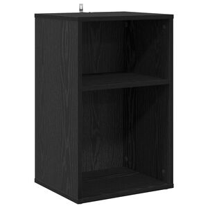vidaXL Platenkast Zwart eiken 38 x 33 x 61 cm Bewerkt hout