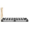 vidaXL Bedframe met hoofdbord massief grenenhout grijs 100x200 cm