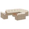 vidaXL 13-delige Loungeset met kussens poly rattan beige
