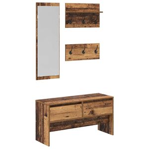 vidaXL Halmeubelset Oudhout 90 x 31 x 46,5 cm Bewerkt hout