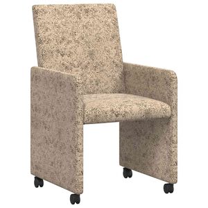vidaXL Eetkamerstoelen met Wieltjes 2 pcs Lichtgrijs 57 x 66 x 94 cm