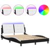 vidaXL Bedframe met LED zonder matras "Zadar" zwart en wit 140x200 cm