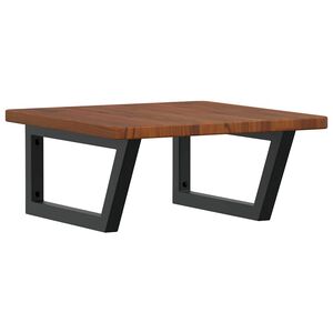 vidaXL Badkamer wandschap staal en massief eikenhout