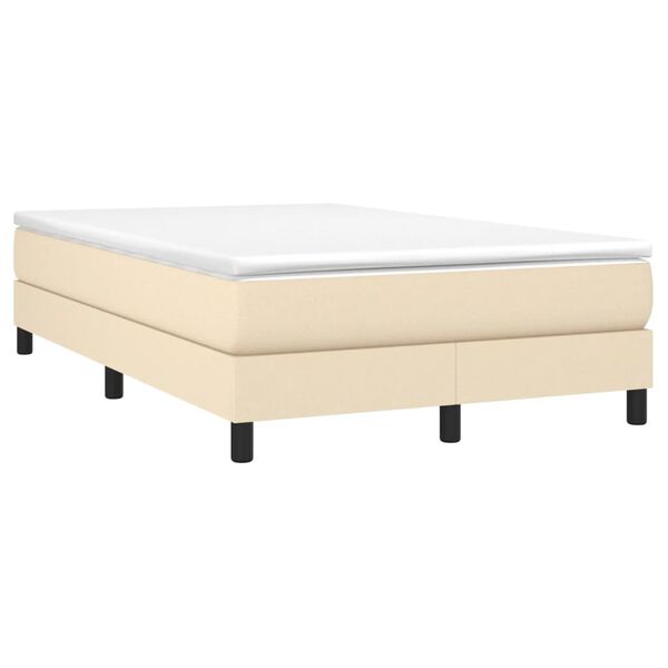 vidaXL Boxspring bed 120x200 cm stof cr&egrave;mekleurig