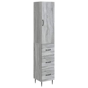 vidaXL Kastenset 2 pcs Grijs Sonoma 33 x 34,5 x 90 cm Bewerkt hout