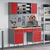 vidaXL Werk Cabinet met lade met opslag 7 pcs Rood 150 x 55 x 200 cm