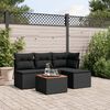 vidaXL 5-delige Loungeset met kussens poly rattan zwart