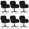vidaXL Draaiende Bureaustoelen 6 st 54 x 55 x 90 cm Zwart fluweel