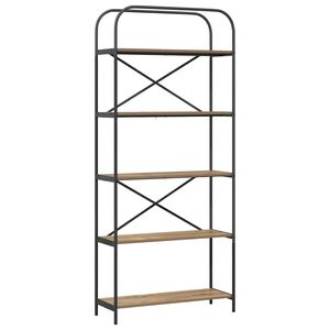 vidaXL Boekenkast 5-laags 80 x 30 x 183 cm Bewerkt hout Artisan Eiken
