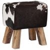 vidaXL Bank 40 x 30 x 45 cm Echt Leer Zwart en Wit