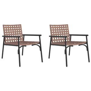 vidaXL Tuinstoel 2 pcs Bruin 78 x 55,5 x 75,5 cm poly rattan