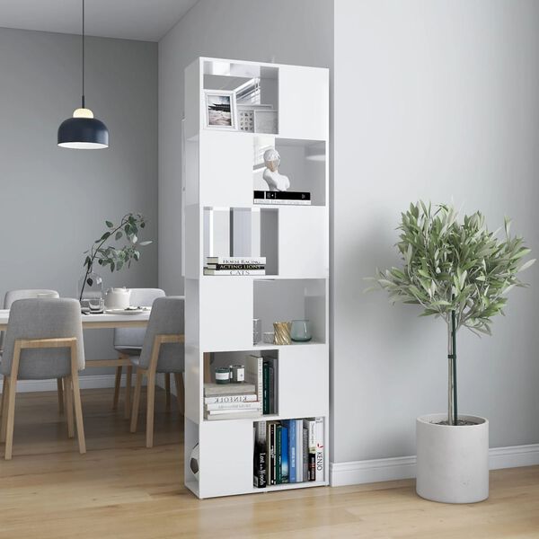 vidaXL Boekenkast/kamerscherm 60x24x186 cm hoogglans wit