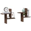 vidaXL Wandschappen 2 st 38x12x38 cm bewerkt hout bruin eikenkleurig