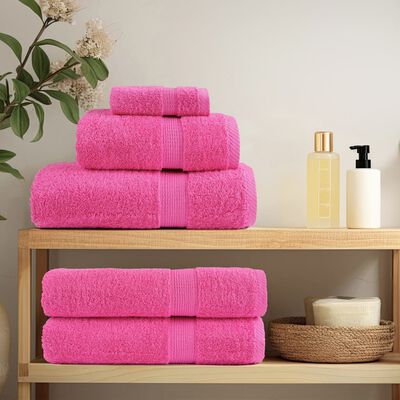 vidaXL Handdoeken 4 st 600 g/m² 100x200 cm 100% katoen roze