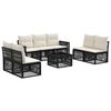 vidaXL Tuinbankenset 8 st Zwart en Cream Wit poly rattan