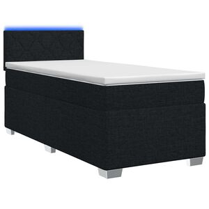 vidaXL Boxspring Bed met Matras en LED Zwart 80 x 200 cm Stof